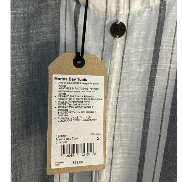 prAna Marina Bay Tunic – Small / Charcoal – Organic Cotton Performance Woven NWT - Picture 5 of 7